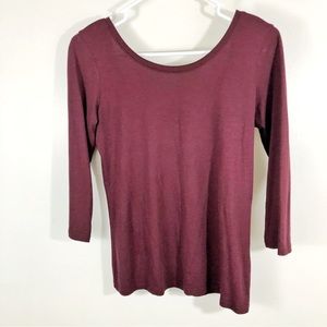 Boden Women’s 3/4 Sleeve Fitted Shirt Burgundy Deep Red Size 6